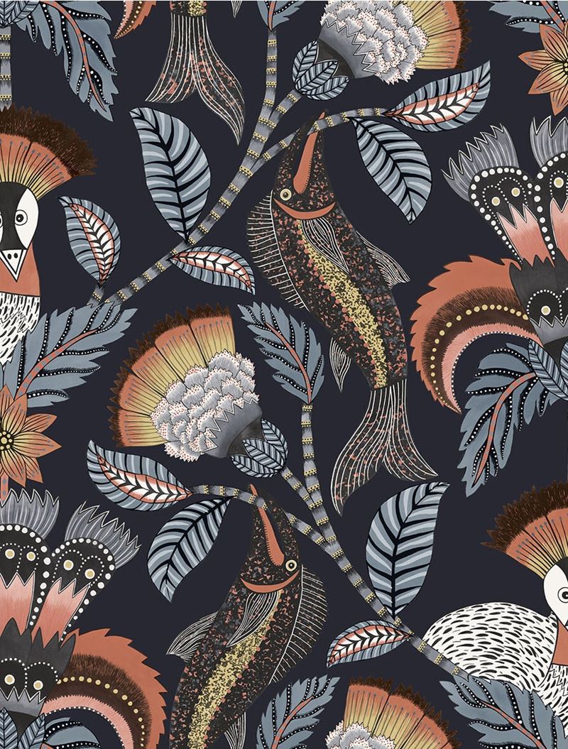 Find 119/8038 Cs Nene Trctcrlnblandhthgry Mdnght By Cole and Son Wallpaper