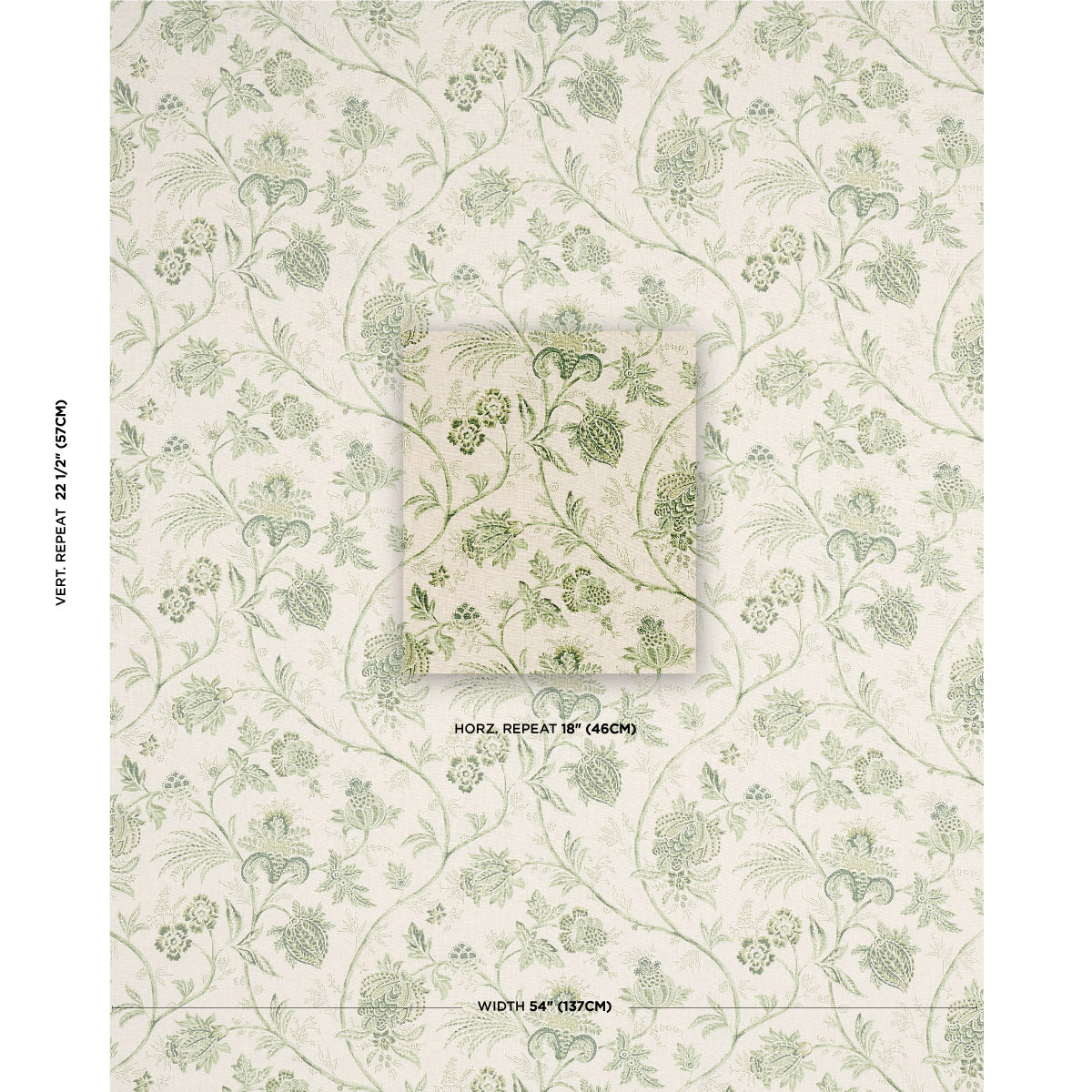 Purchase 176492 Chinoiserie Vine, Leaf Green by Schumacher Fabric 1