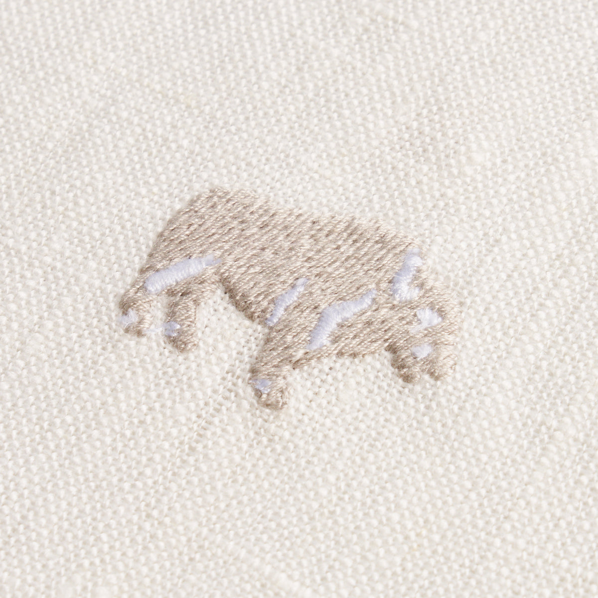 Purchase 180451 Buffalo Embroidered Linen, Ivory by Schumacher Fabric 2