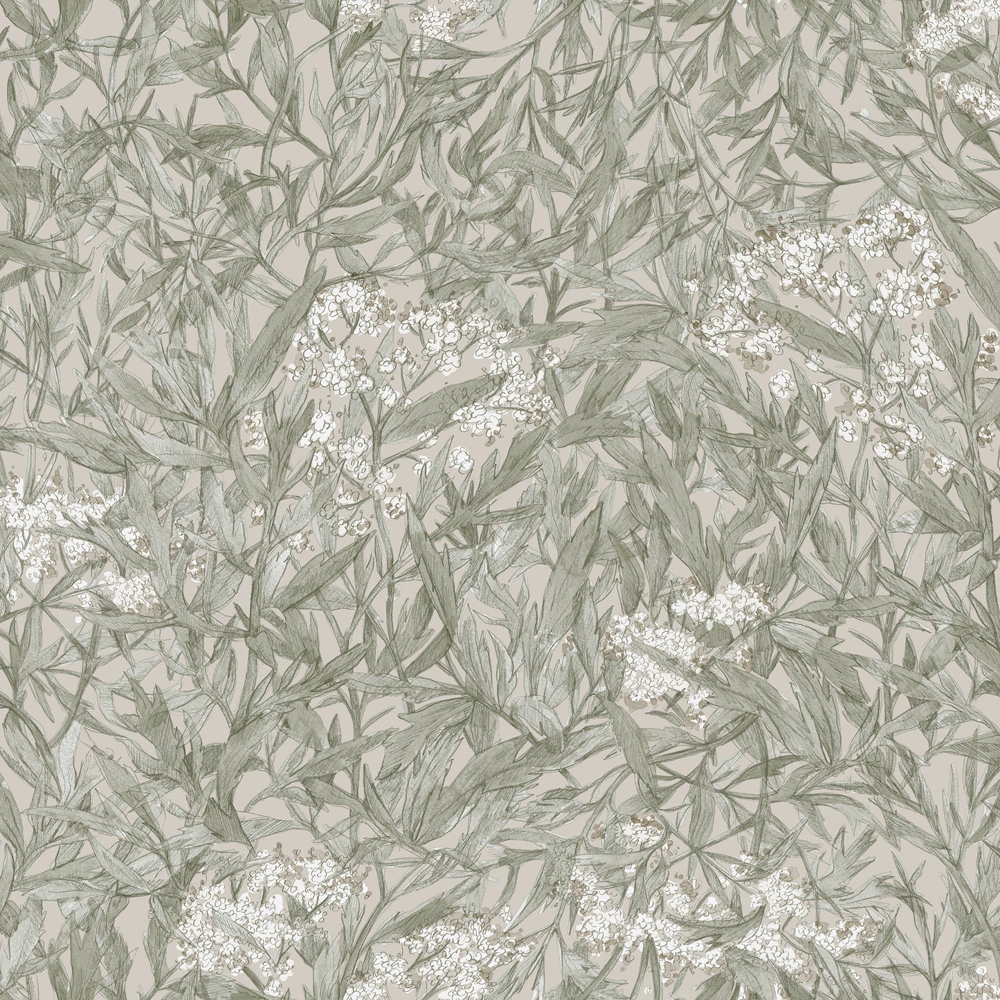 225-28 Malin sage green, Kolonin by Sandberg Wallpaper