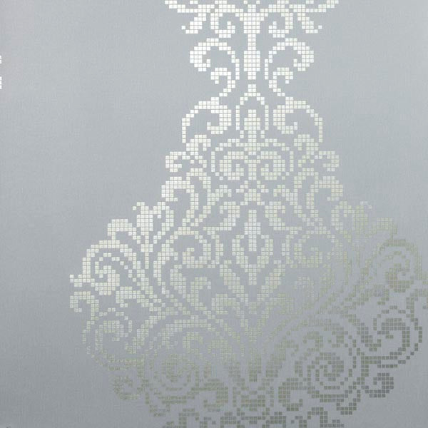 Order 2542-20750 Sparkle Lux Pewter Metallic Damask Kenneth James Wallpaper