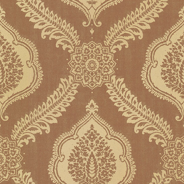 Buy 2618-21305 Alhambra Zoraya Copper Damask Kenneth James Wallpaper