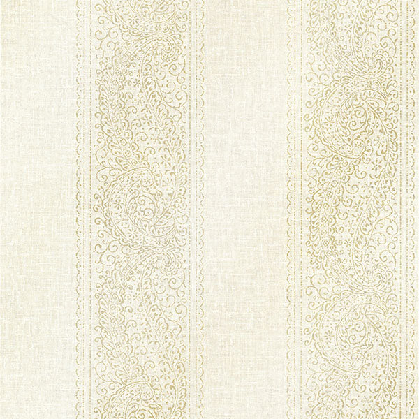 View 2618-21325 Alhambra Arcades Light Grey Paisley Stripe Kenneth James Wallpaper