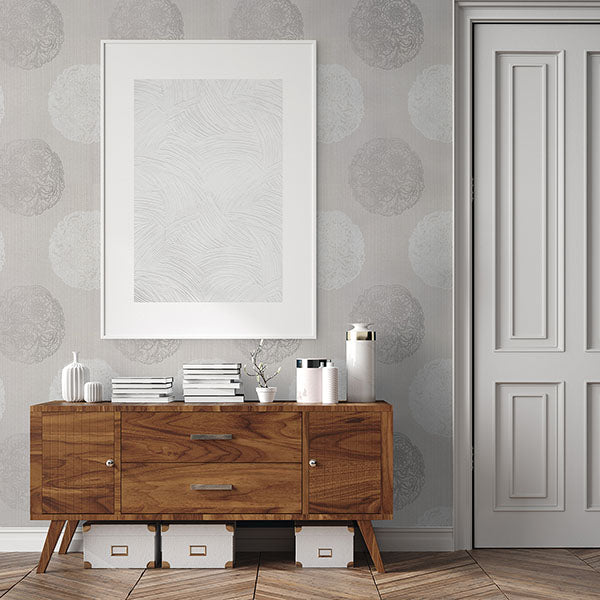 Acquire 2618 21356 Alhambra Kenneth James Pewter Wallpaper