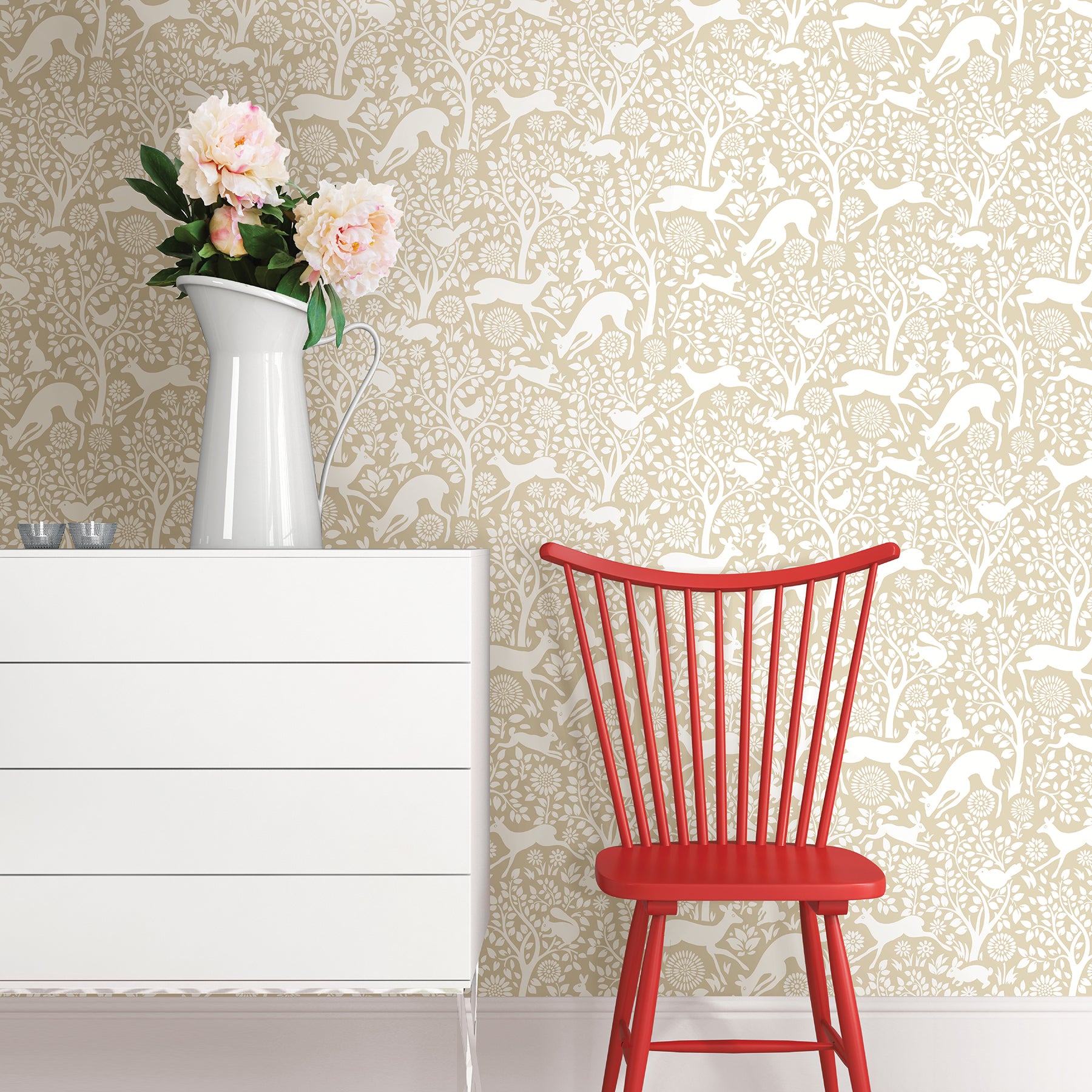 Acquire 2702-22733 Meadow Taupe Animals by A-Street Prints Wallpaper