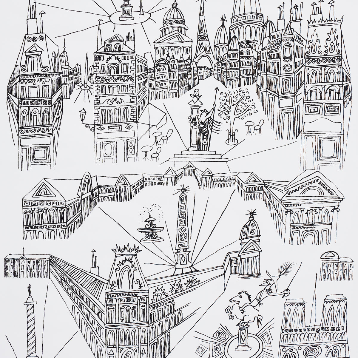 Buy 2705780 Views Of Paris Black and White by Schumacher Wallpaper