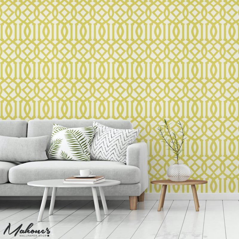 2707213 | Imperial Trellis, Citrine - Schumacher Wallpaper