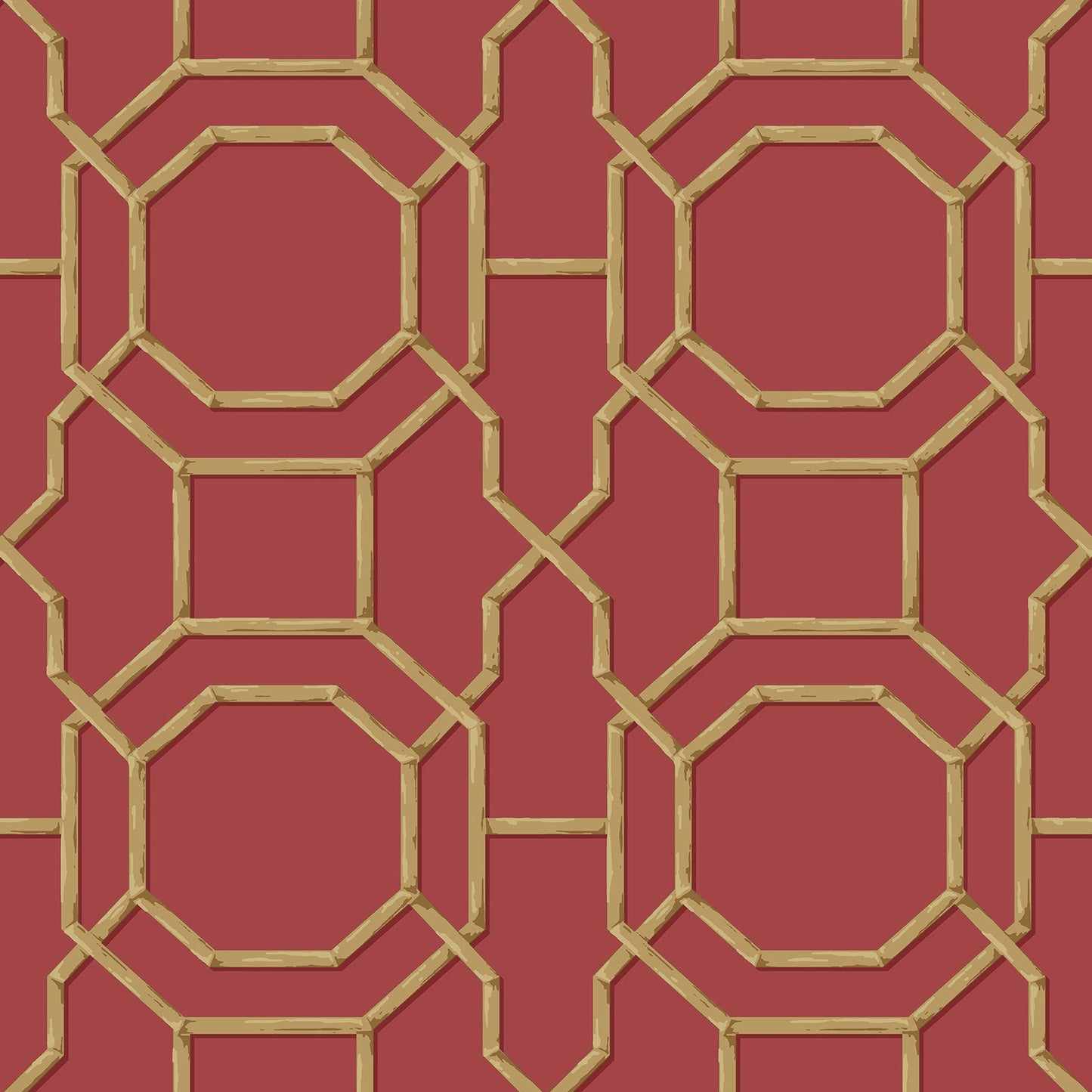 Save 2766-21739 KItchen  Bath Essentials Rumi Red Trellis Brewster Wallpaper