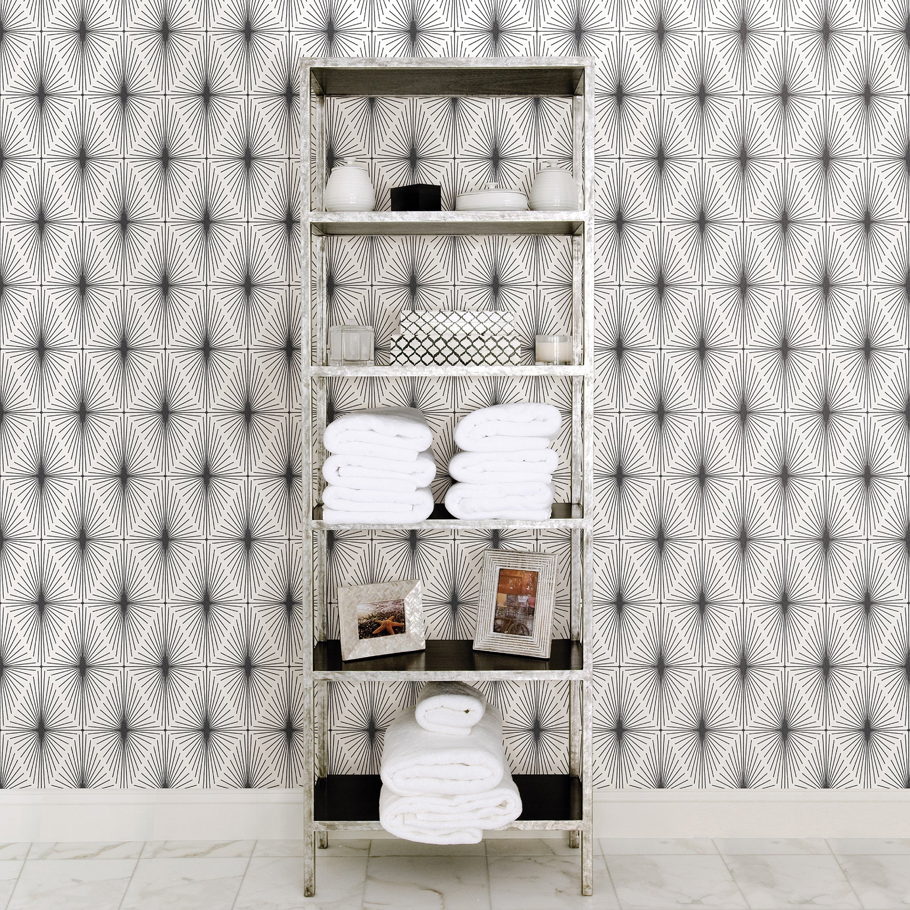 Save 2766 23824 Kitchen Bath Essentials Draper Black Geometric Brewster Wallpaper