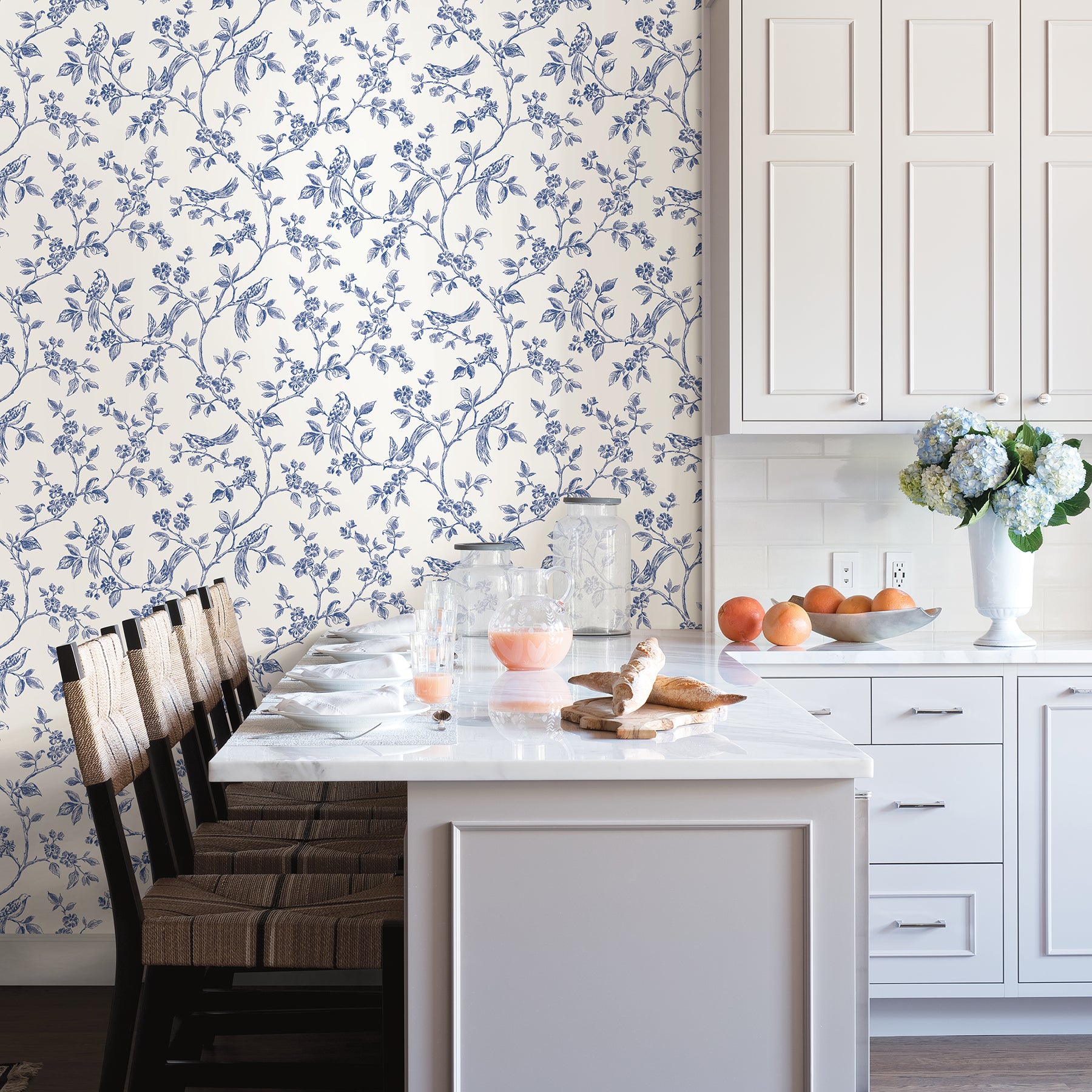 Order 2813-24972 kitchen blues trails wallpaper advantage Wallpaper