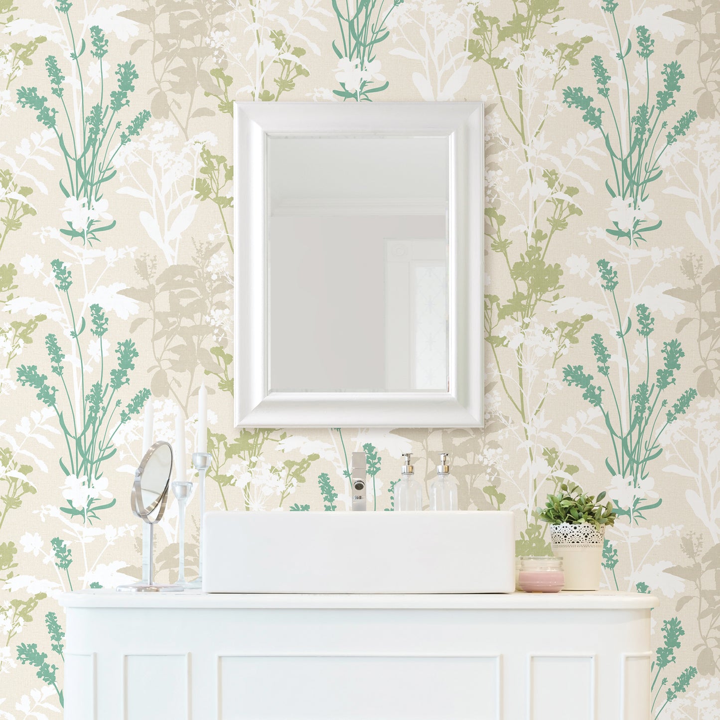 Find 2814-24573 bath neutrals flowers wallpaper advantage Wallpaper