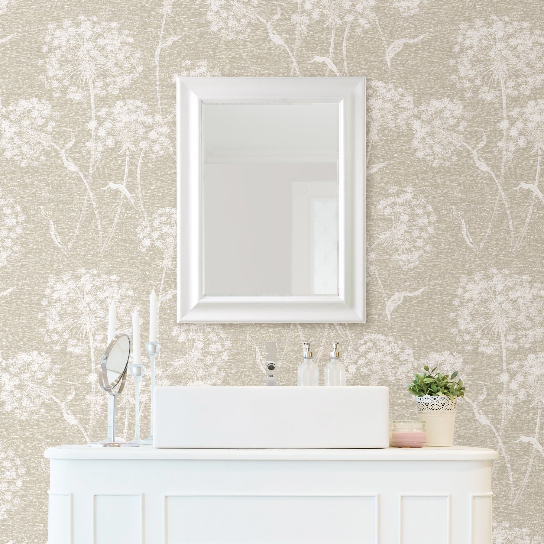 Save 2814-24577 bath neutrals botanical wallpaper advantage Wallpaper