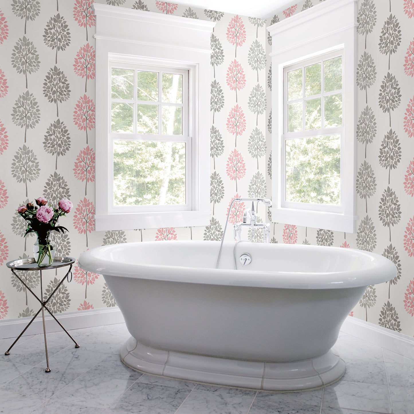 Buy 2814-24968 bath pinks trees wallpaper advantage Wallpaper