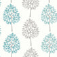 View 2814-24970 Bath Blues Trees Wallpaper by Advantage