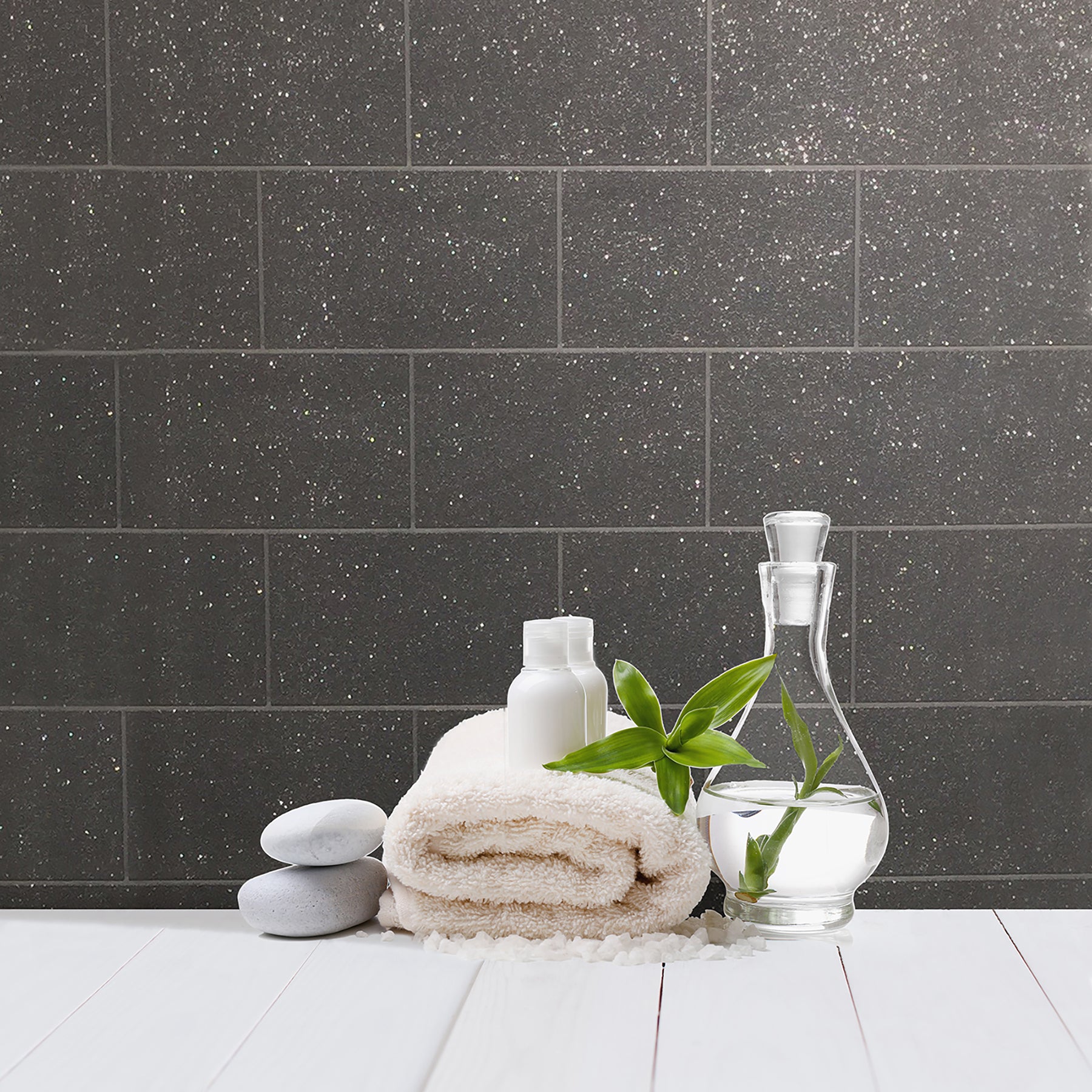 Buy 2814-m1055 bath blacks tiles wallpaper advantage Wallpaper
