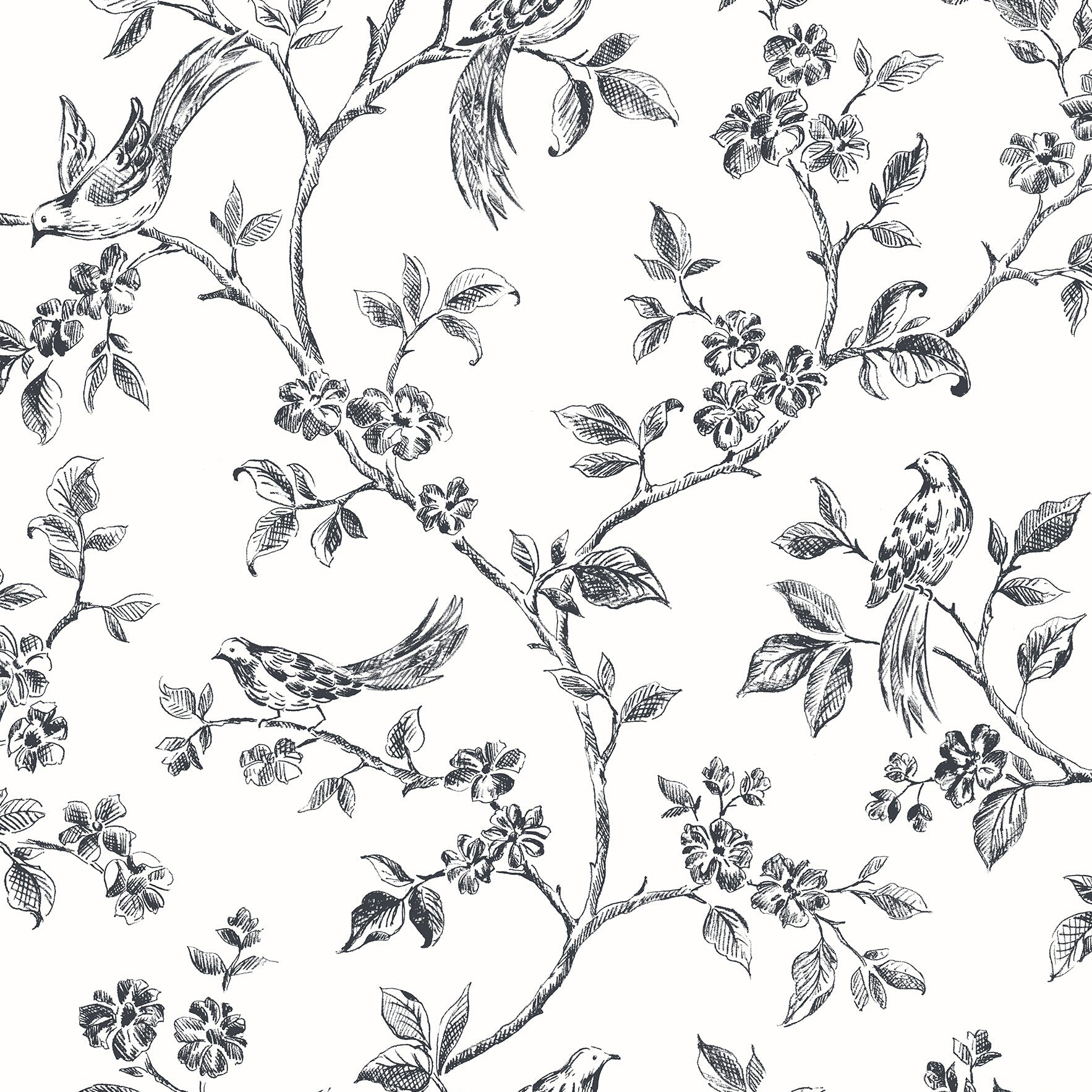 View 2836-24976 Shades of Grey Blacks Florals & Flowers Wallpaper by Advantage