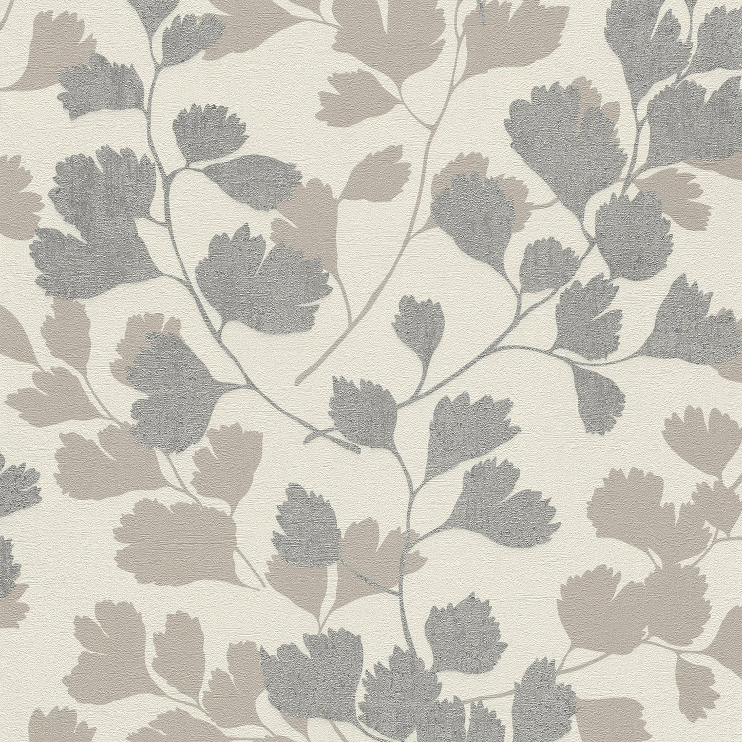 Select 2836-490831 Shades of Grey Neutrals Leaf Wallpaper by Advantage