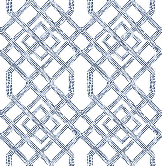 Select 2861-25708 Equinox Traverse Blue Trellis Blue A-Street Prints Wallpaper
