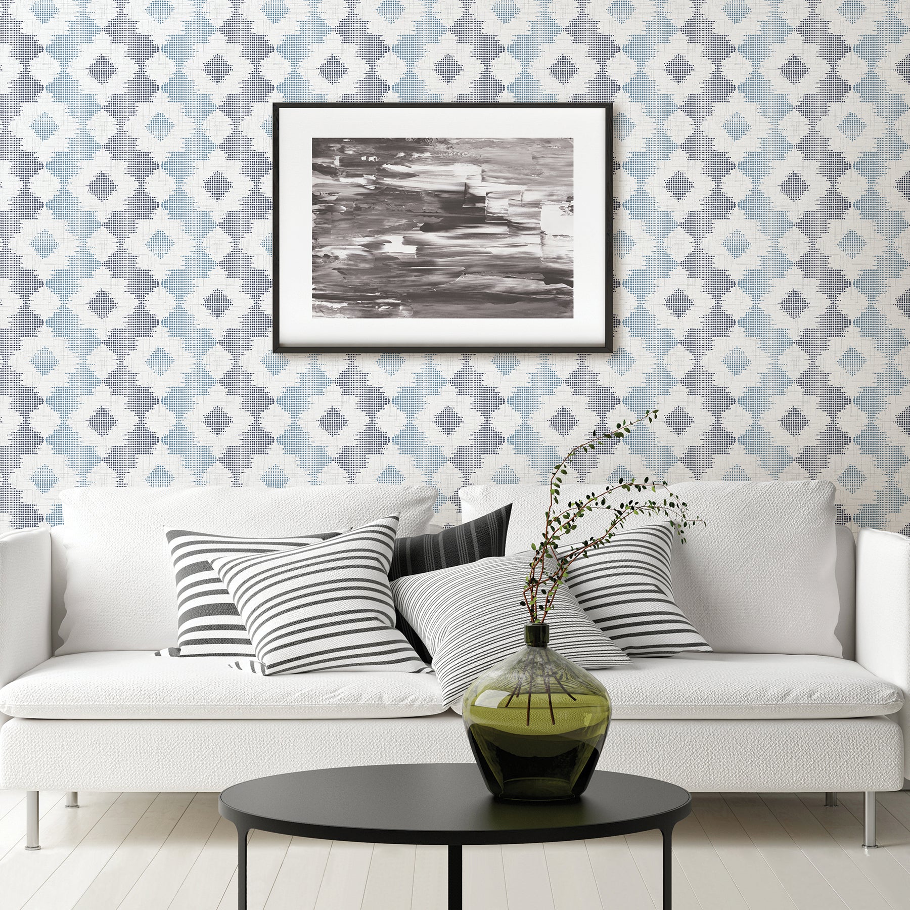 Search 2902-25521 Theory Babylon Blue Abstract Floral A Street Prints Wallpaper