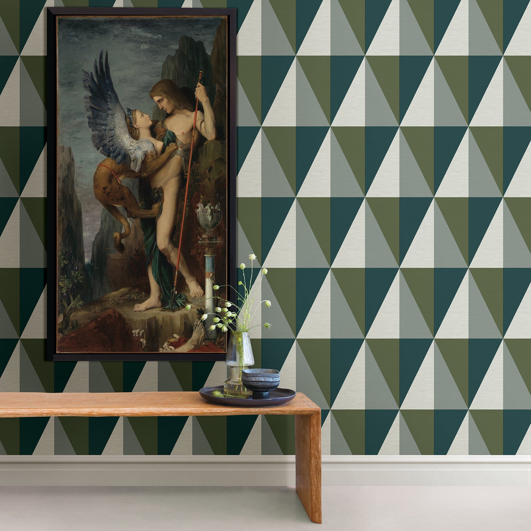 Acquire 2902-25537 Theory Aspect Green Geometric Faux Grasscloth A Street Prints Wallpaper