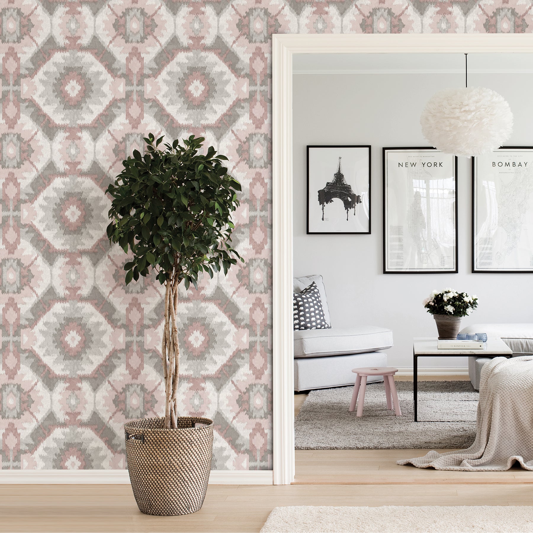 Buy 2902-25550 Theory Kazac Light Pink Shibori A Street Prints Wallpaper