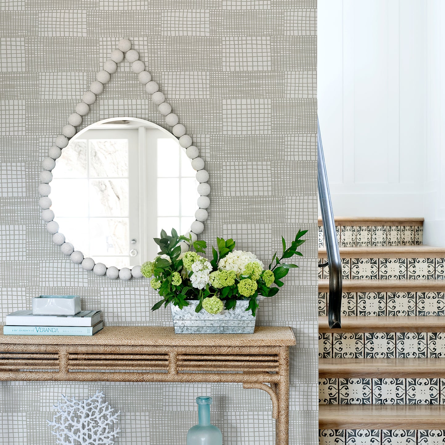 Buy 2903-25821 Blue Bell Maxwell Grey Geometric A Street Prints Wallpaper