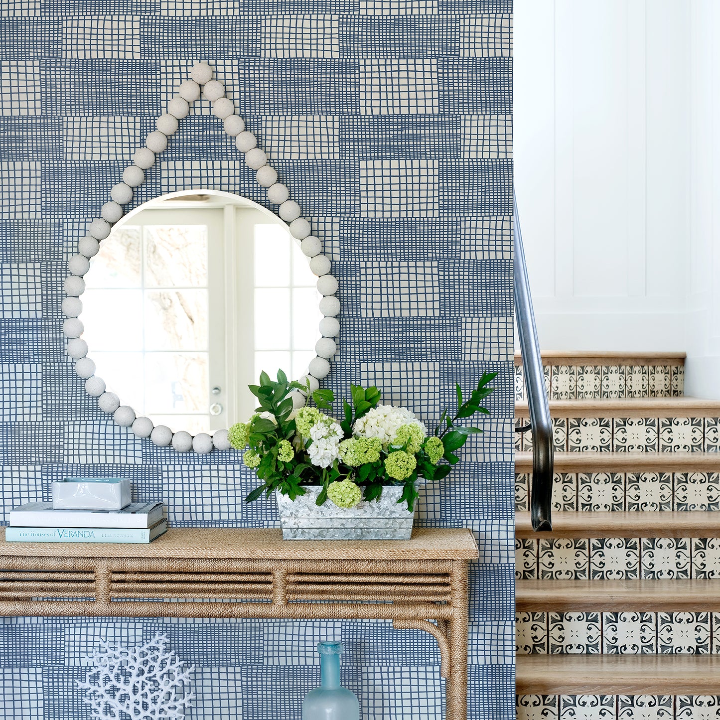 View 2903-25822 Blue Bell Maxwell Blue Geometric A Street Prints Wallpaper