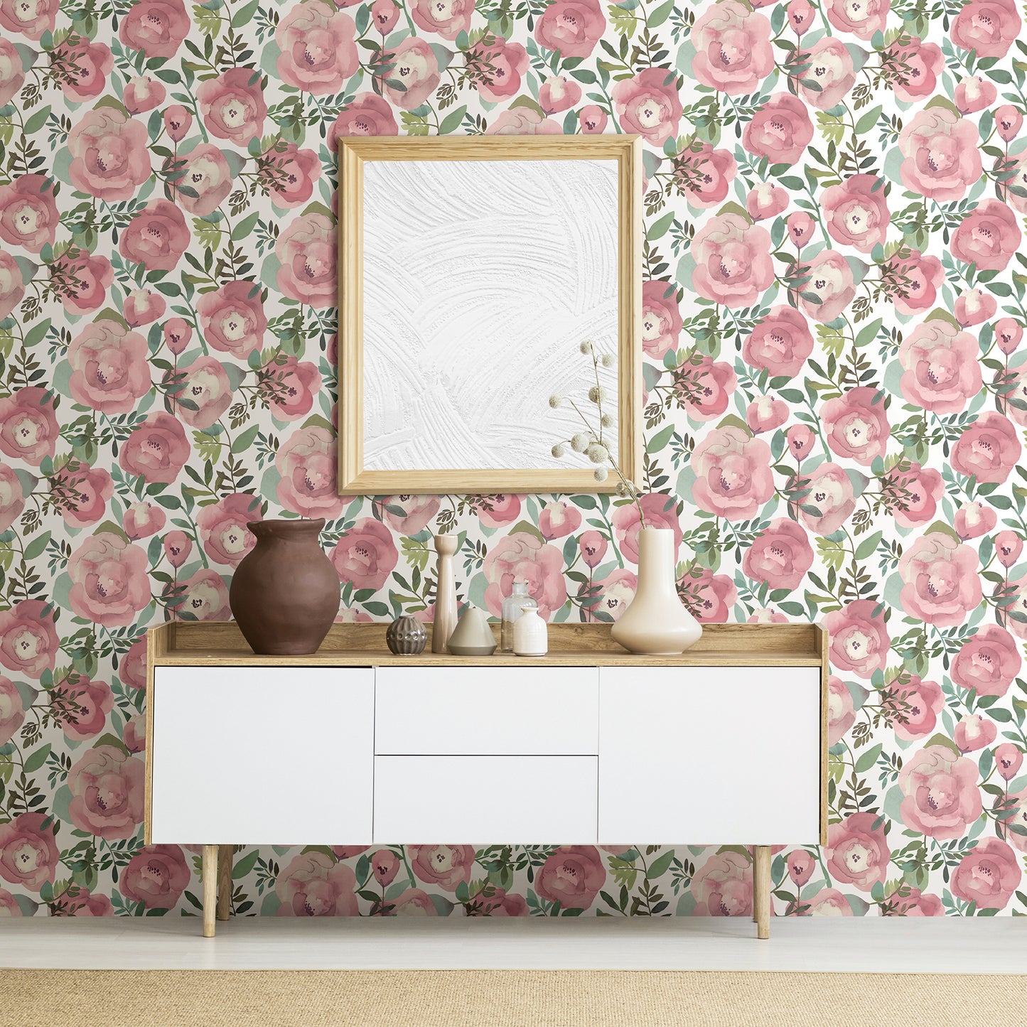 Pink Minimalist Floral Prints Wallpaper R7973 – Walls Republic US
