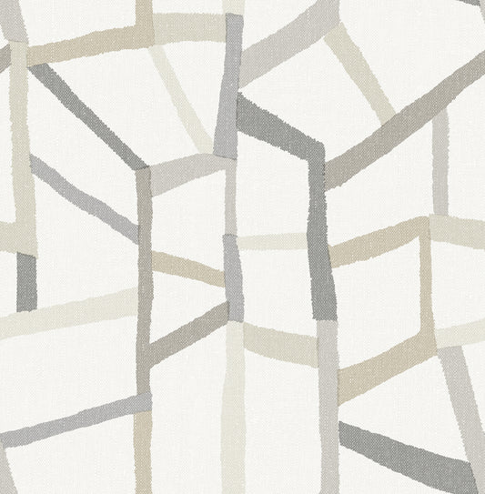 Shop 2903-25848 Blue Bell Tate Grey Geometric Linen A Street Prints Wallpaper
