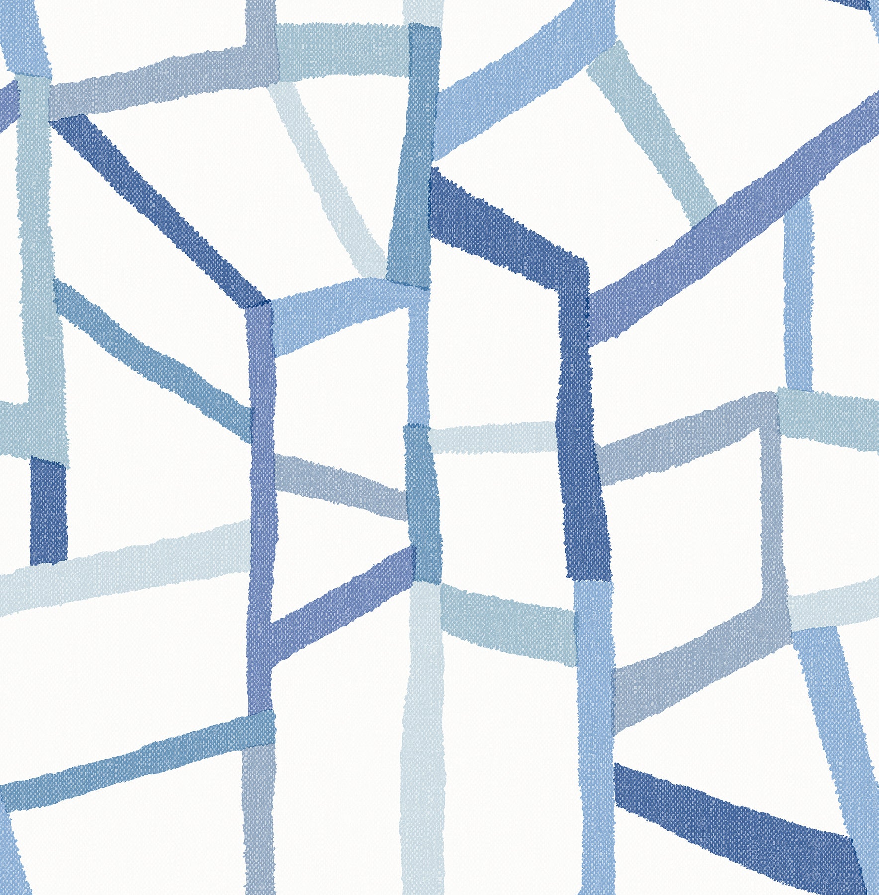 Buy 2903-25849 Blue Bell Tate Blue Geometric Linen A Street Prints Wallpaper