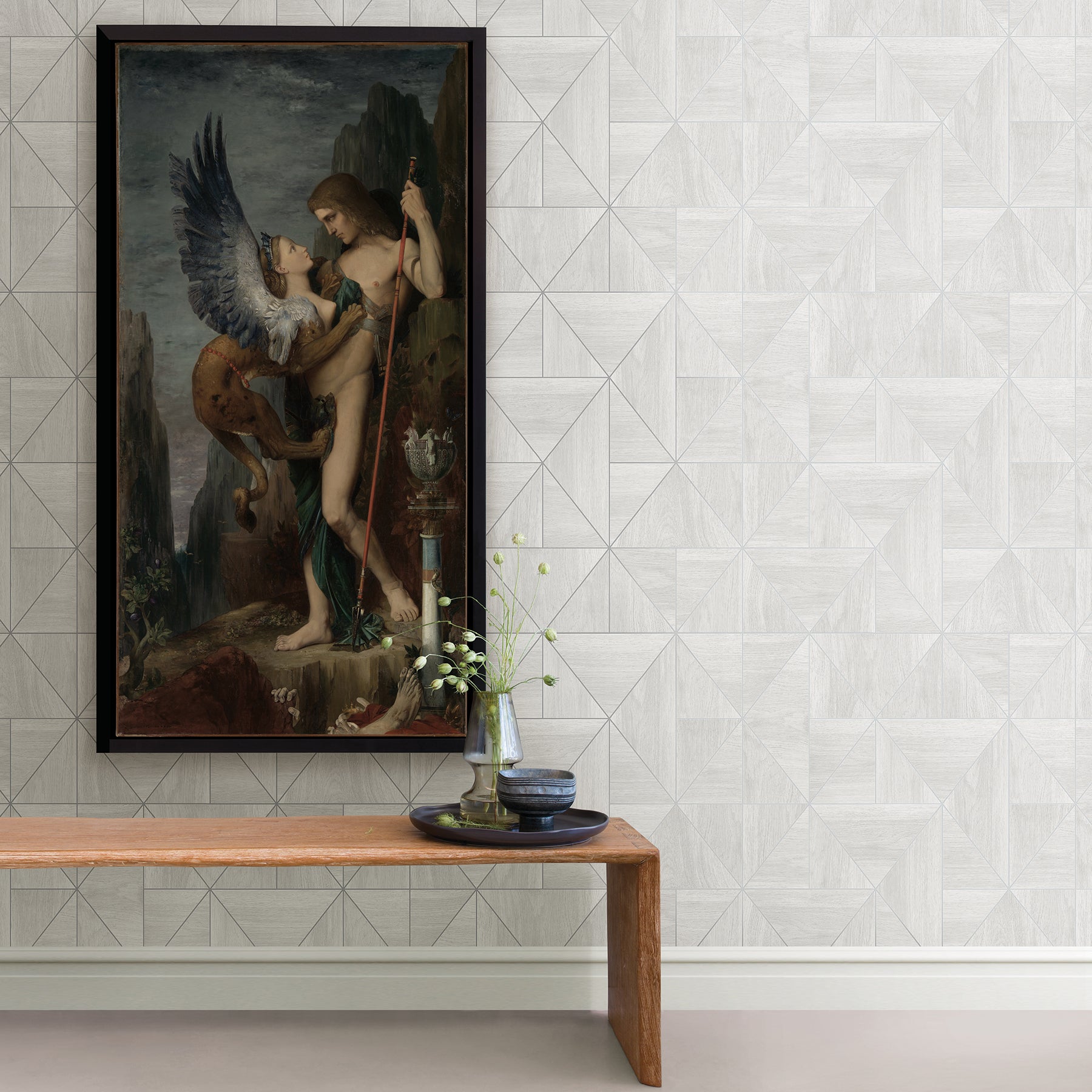 Save on 2908 25320 Alchemy Cheverny Light Grey Geometric Wood A Street Prints Wallpaper