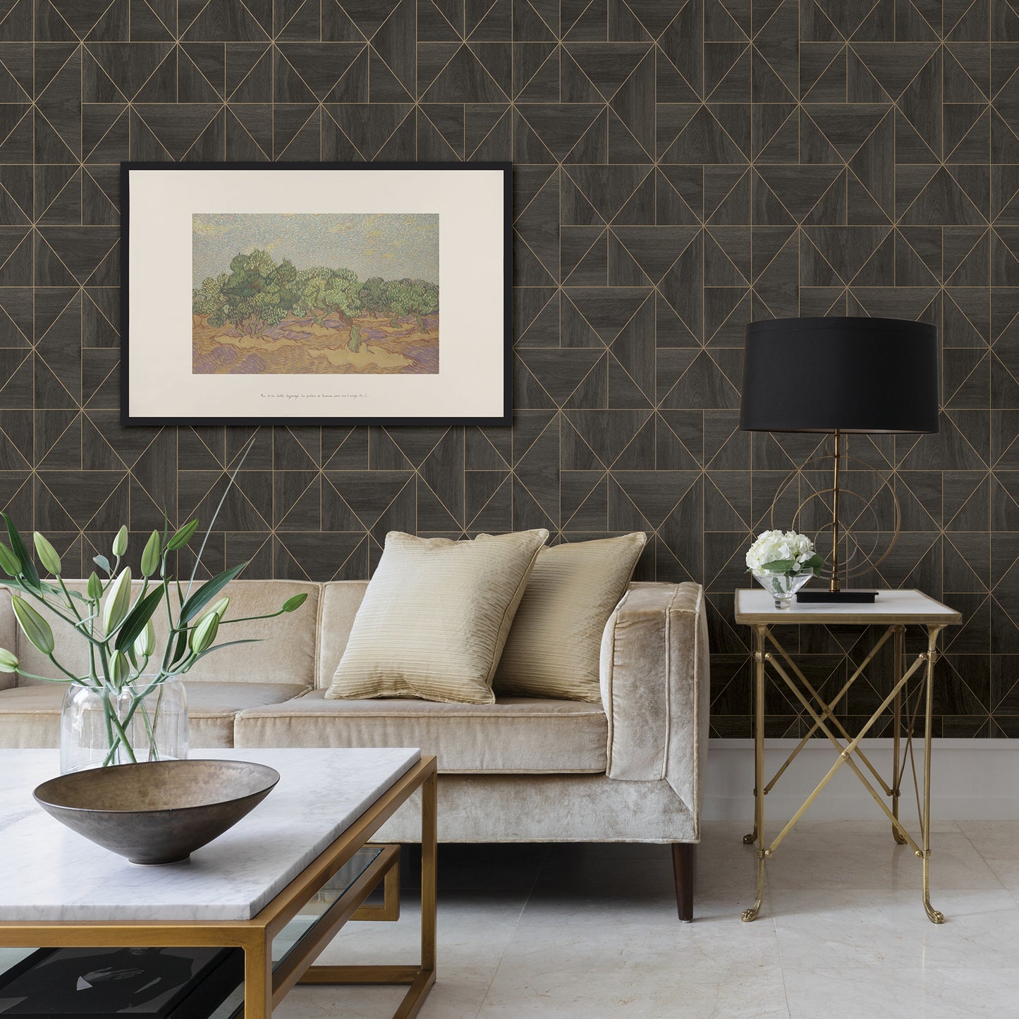 Search 2908 25321 Alchemy Cheverny Dark Brown Geometric Wood A Street Prints Wallpaper