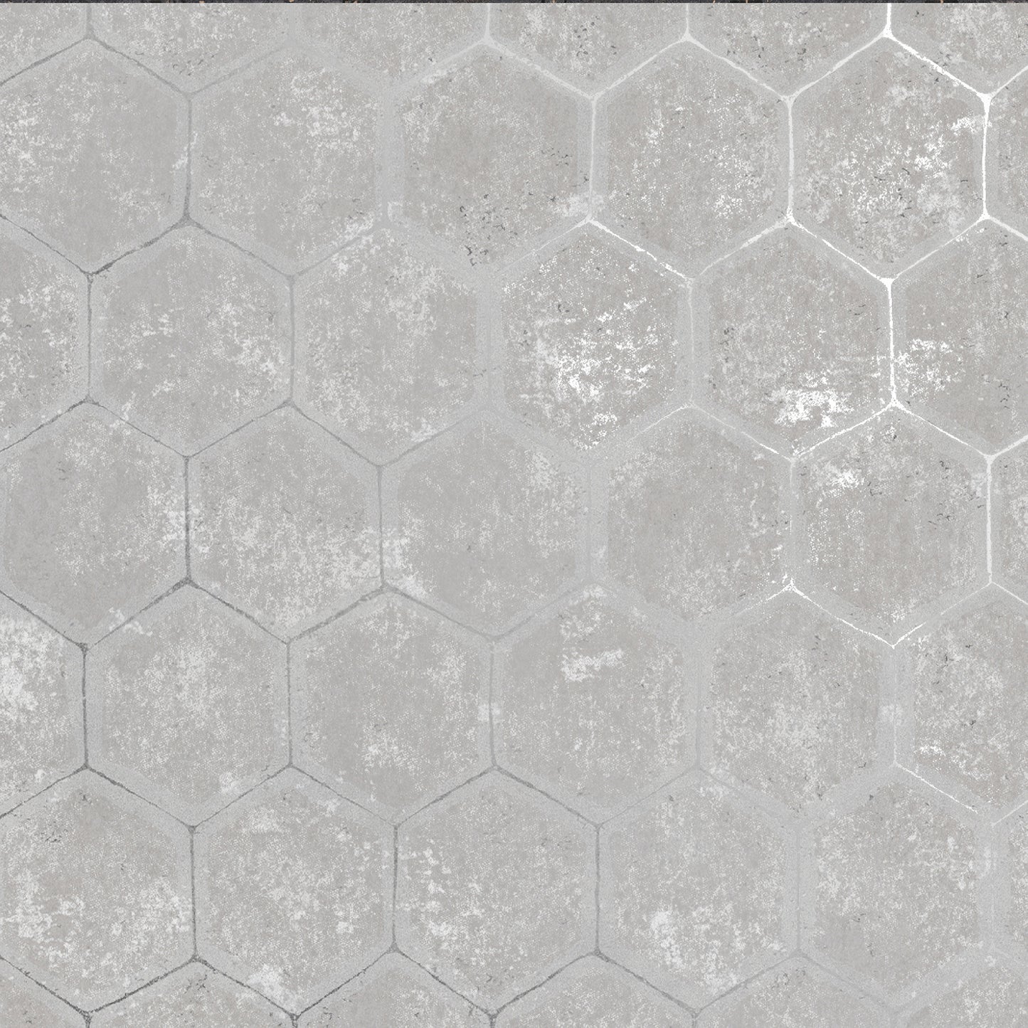 View 2927-00401 Polished Starling Grey Honeycomb Grey Brewster Wallpaper