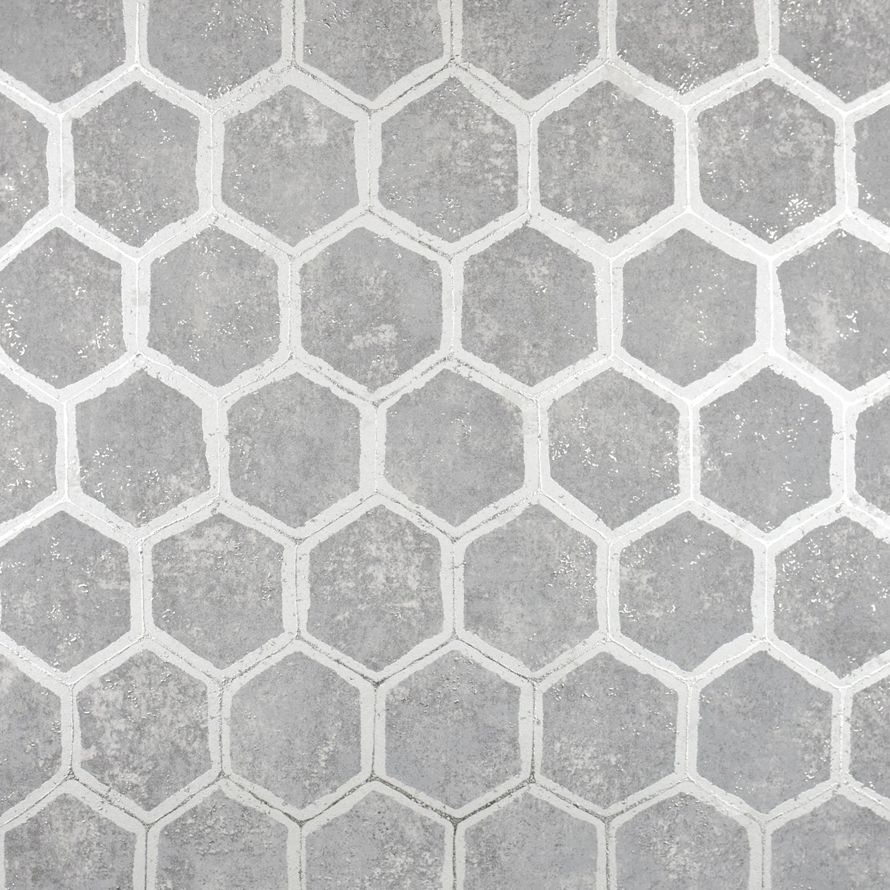 Search 2927-00404 Polished Starling Pewter Honeycomb Pewter Brewster Wallpaper