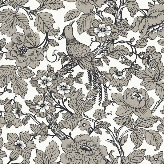 Find 2927-80410 Newport Beaufort Black Peony Chinoiserie Black A-Street Prints Wallpaper