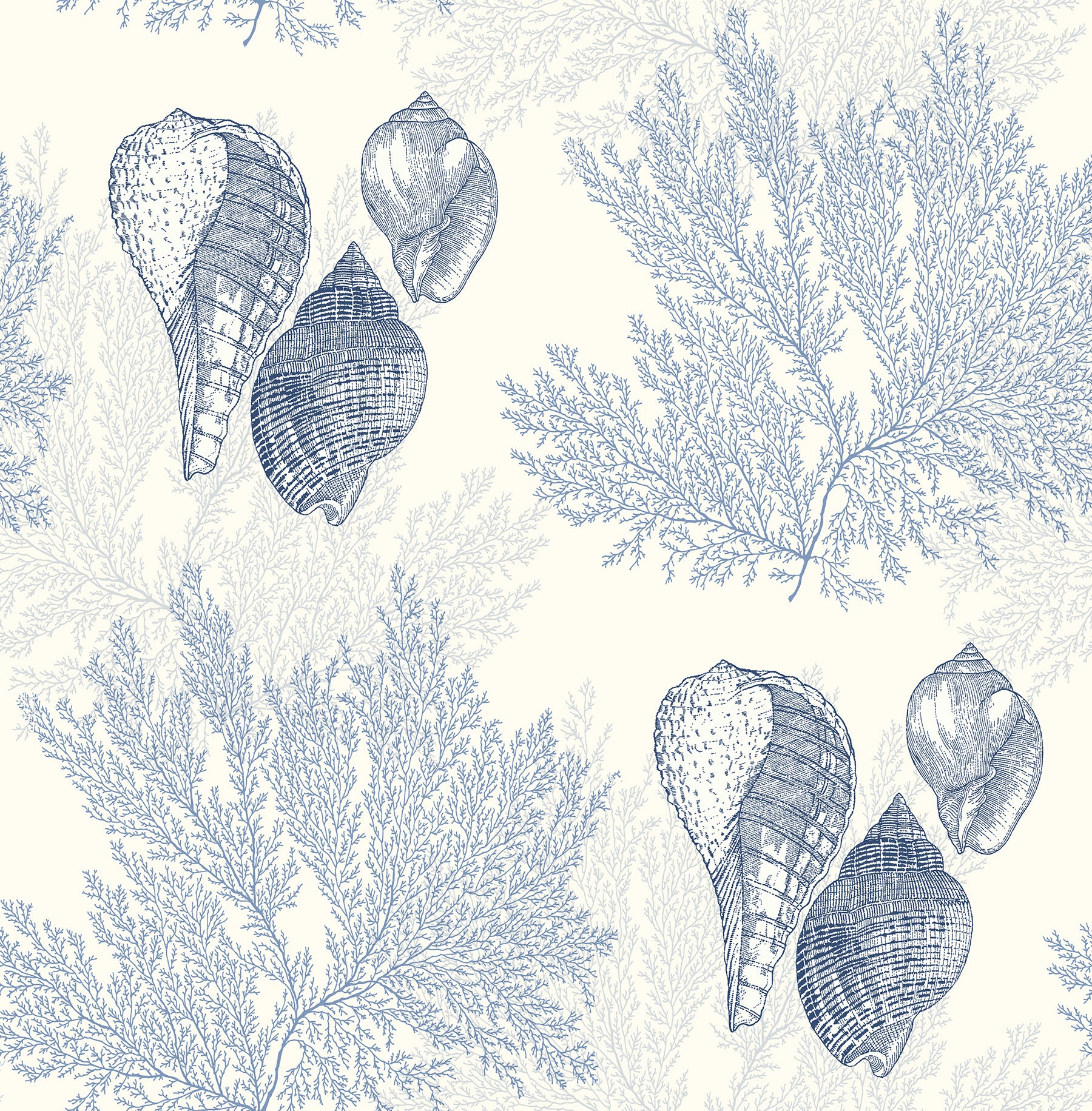 Acquire 2927-81202 Newport Nauset Blue Seashell Shores Blue A-Street Prints Wallpaper