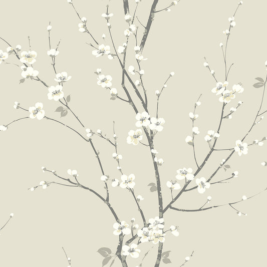 Order 2927-81805 Newport Monterey Ivory Floral Branch Ivory A-Street Prints Wallpaper