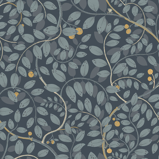 Find 2932-65106 Lina Kirke Blue Leafy Vines Blue A-Street Prints Wallpaper
