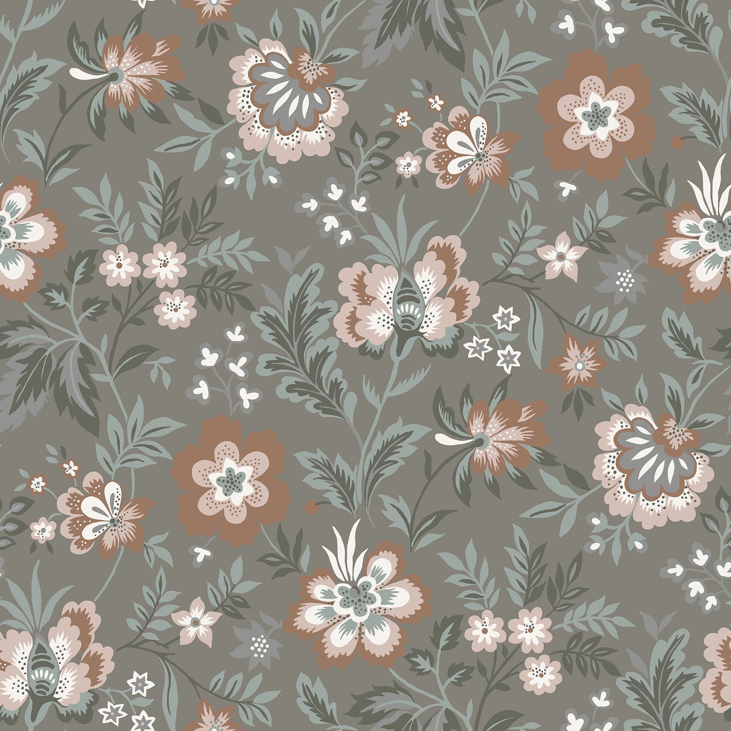 Find 2948-28002 Spring Athena Grey Floral Grey A-Street Prints Wallpaper