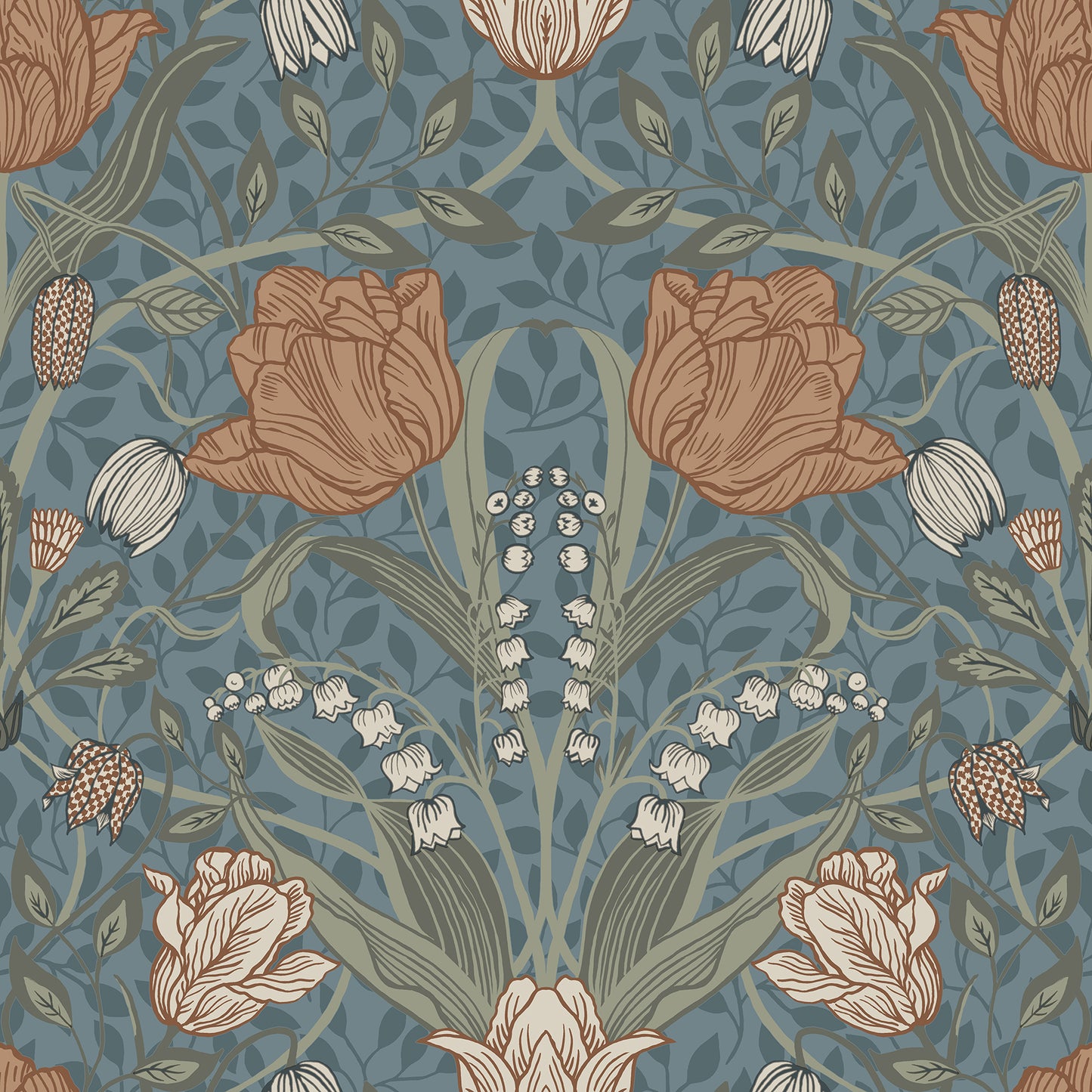 Buy 2948-33009 Spring Tulipa Blue Floral Blue A-Street Prints Wallpaper