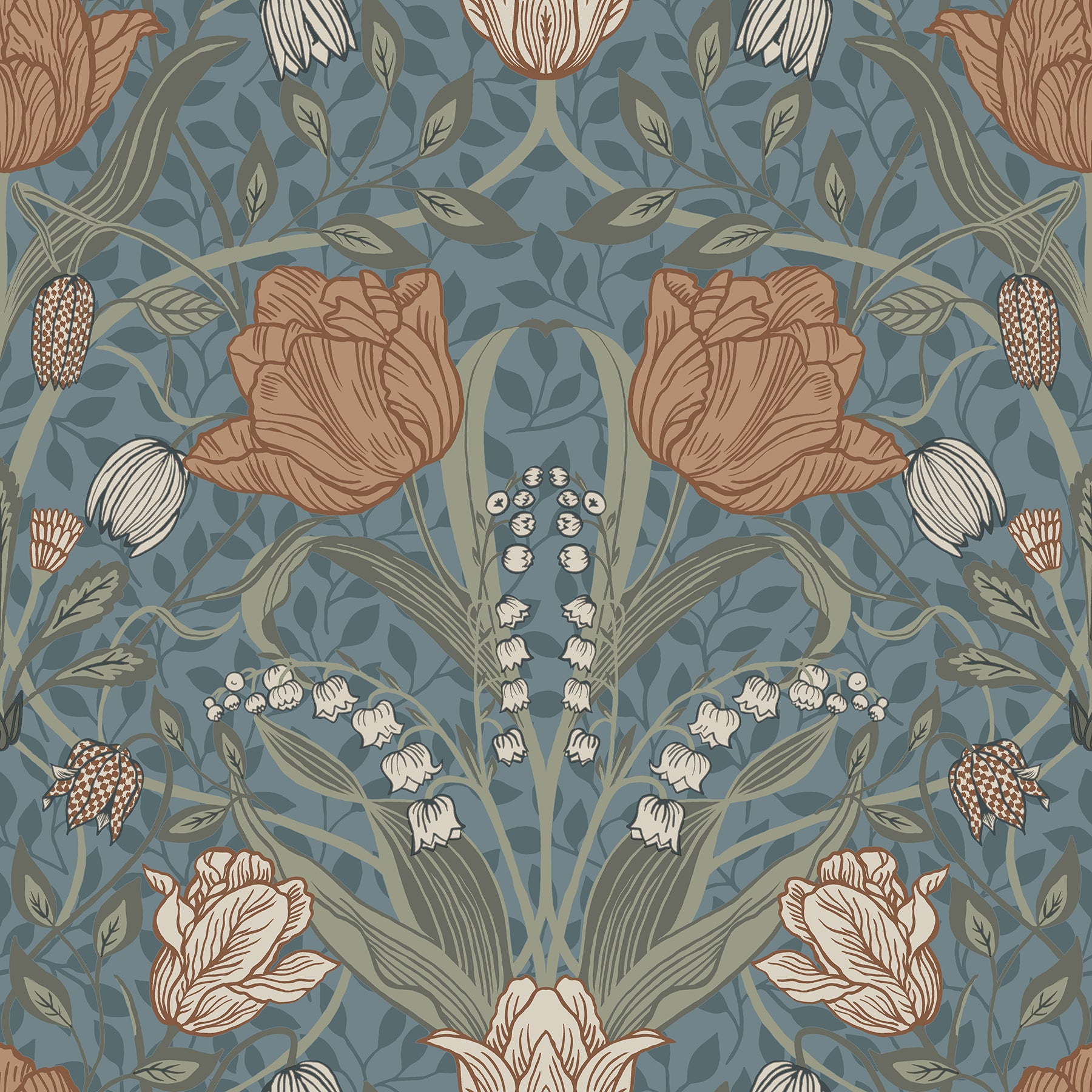 Buy 2948-33009 Spring Tulipa Blue Floral Blue A-Street Prints Wallpaper