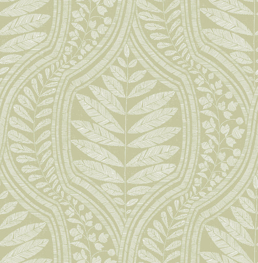 View 2964-25952 Scott Living Juno Green Ogee Green A-Street Prints Wallpaper