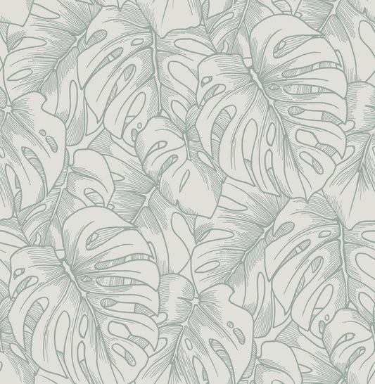 Find 2964-87343 Scott Living Balboa Olive Botanical Olive A-Street Prints Wallpaper