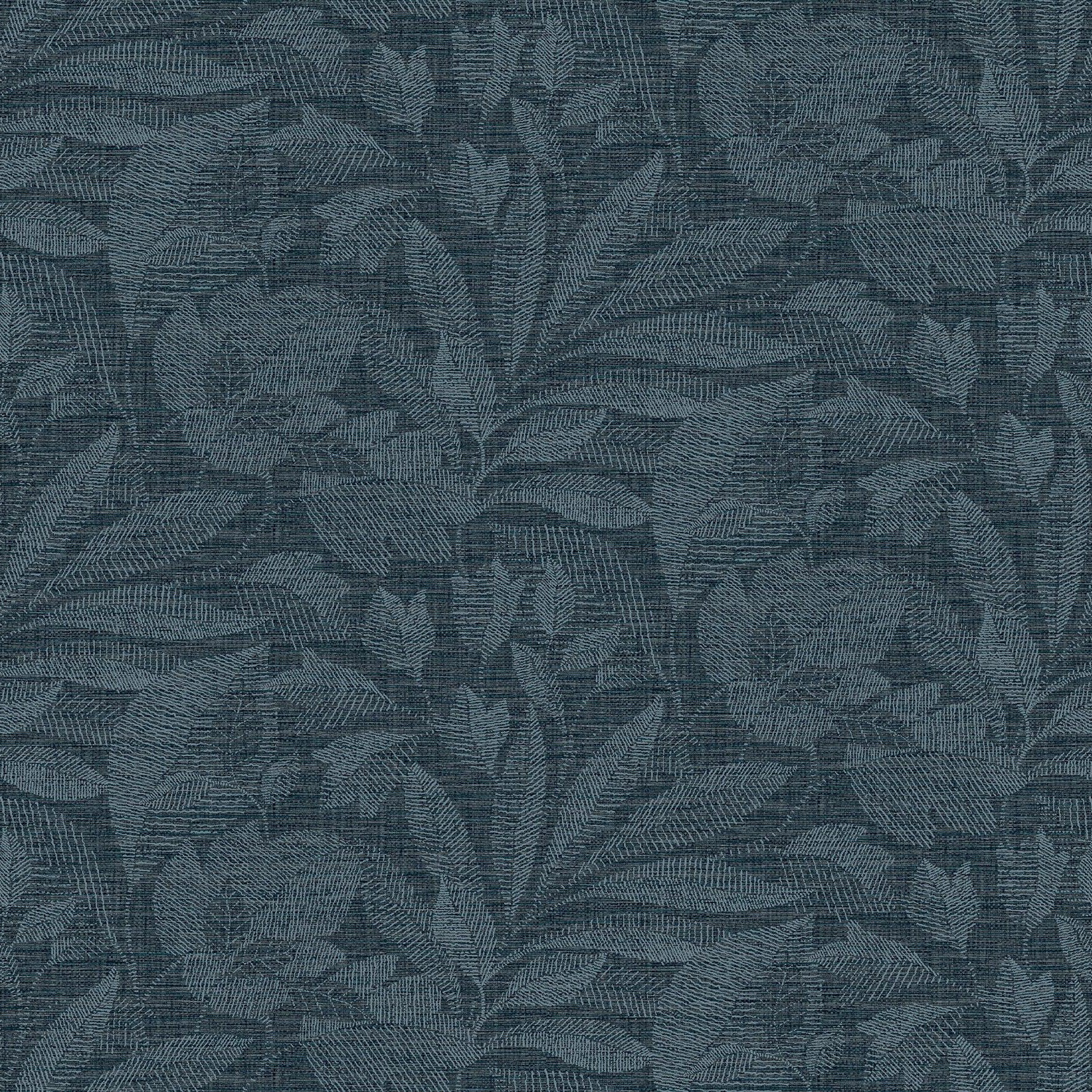 Purchase 2971-86153 Dimensions Lei Navy Etched Leaves Navy A-Street Prints Wallpaper