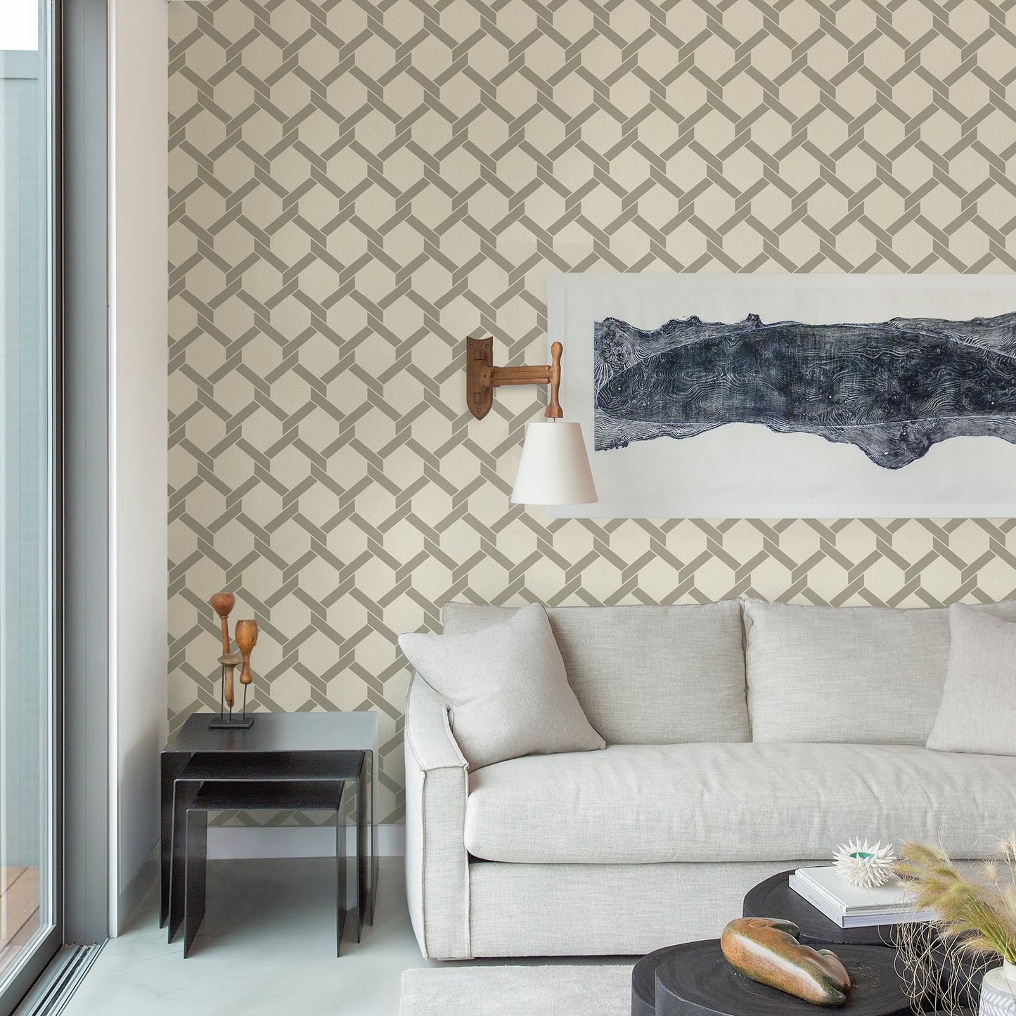 Looking for 2971-86309 Dimensions Payton Grey Hexagon Trellis Grey A-Street Prints Wallpaper