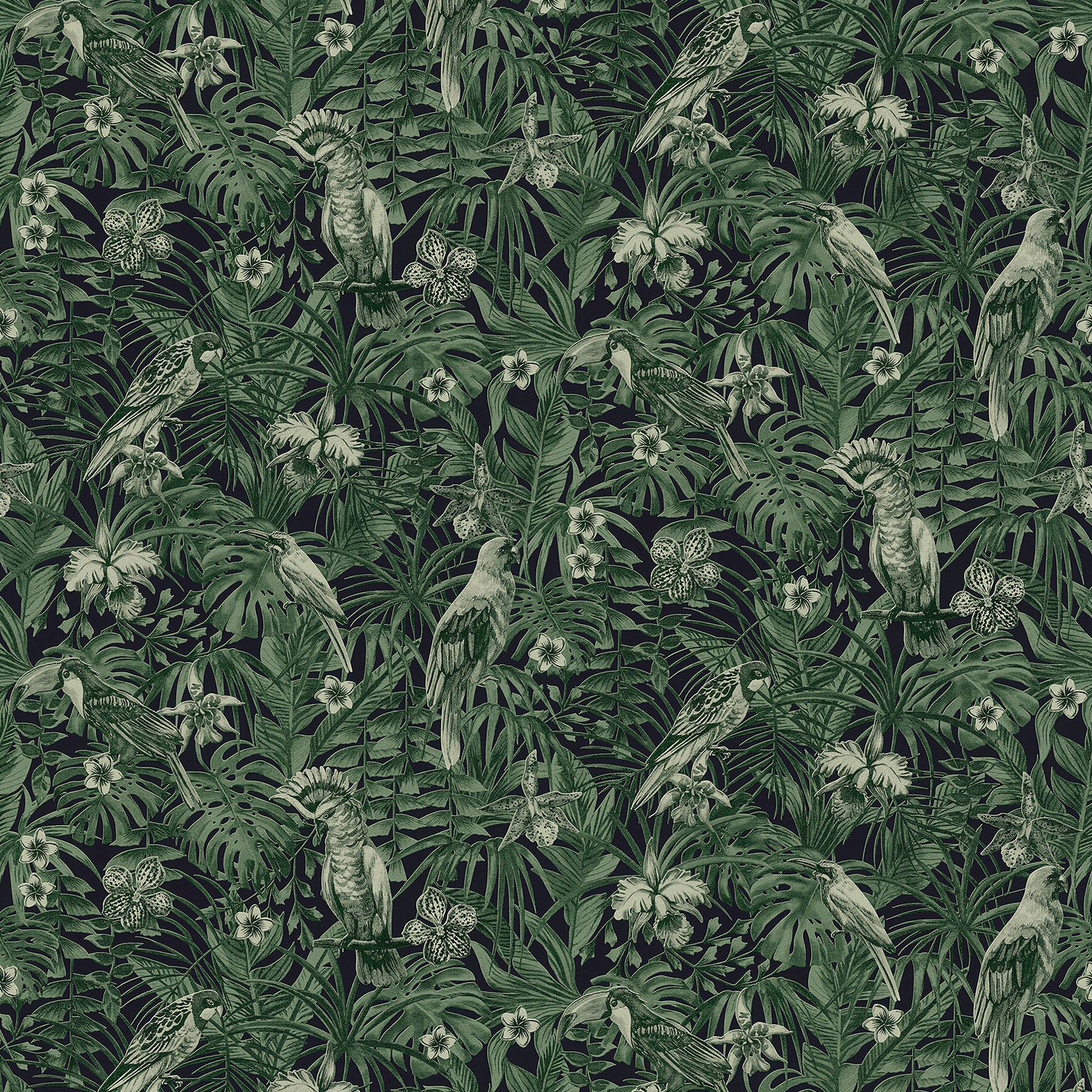 Looking 2979-37210-1 Bali Susila Green Tropical Green by Advantage Wallpaper