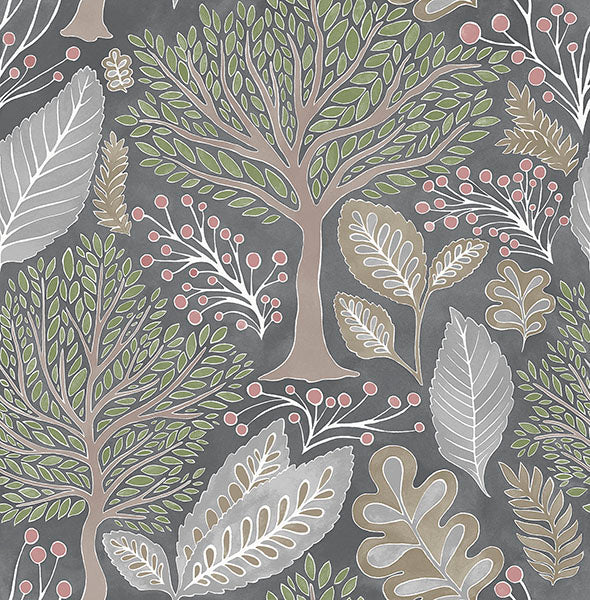 Purchase 2980-26183 Advantage Wallpaper, Kiah Grey Forest - Splash