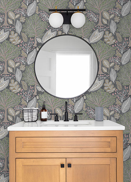 Purchase 2980-26183 Advantage Wallpaper, Kiah Grey Forest - Splash1