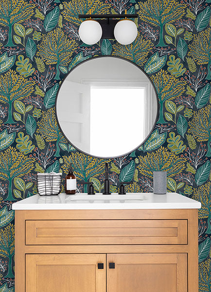 Purchase 2980-26186 Advantage Wallpaper, Kiah Blue Forest - Splash1