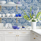 Purchase 2980-26187 Advantage Wallpaper, Dori Blue Painterly Floral - Splash1